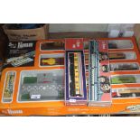 A collection of trains to include boxed Lima, Lima HO scale set, transformer.