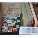 A large collection of stamps in mint & used condition, Isle of Man sorter box, including albums &