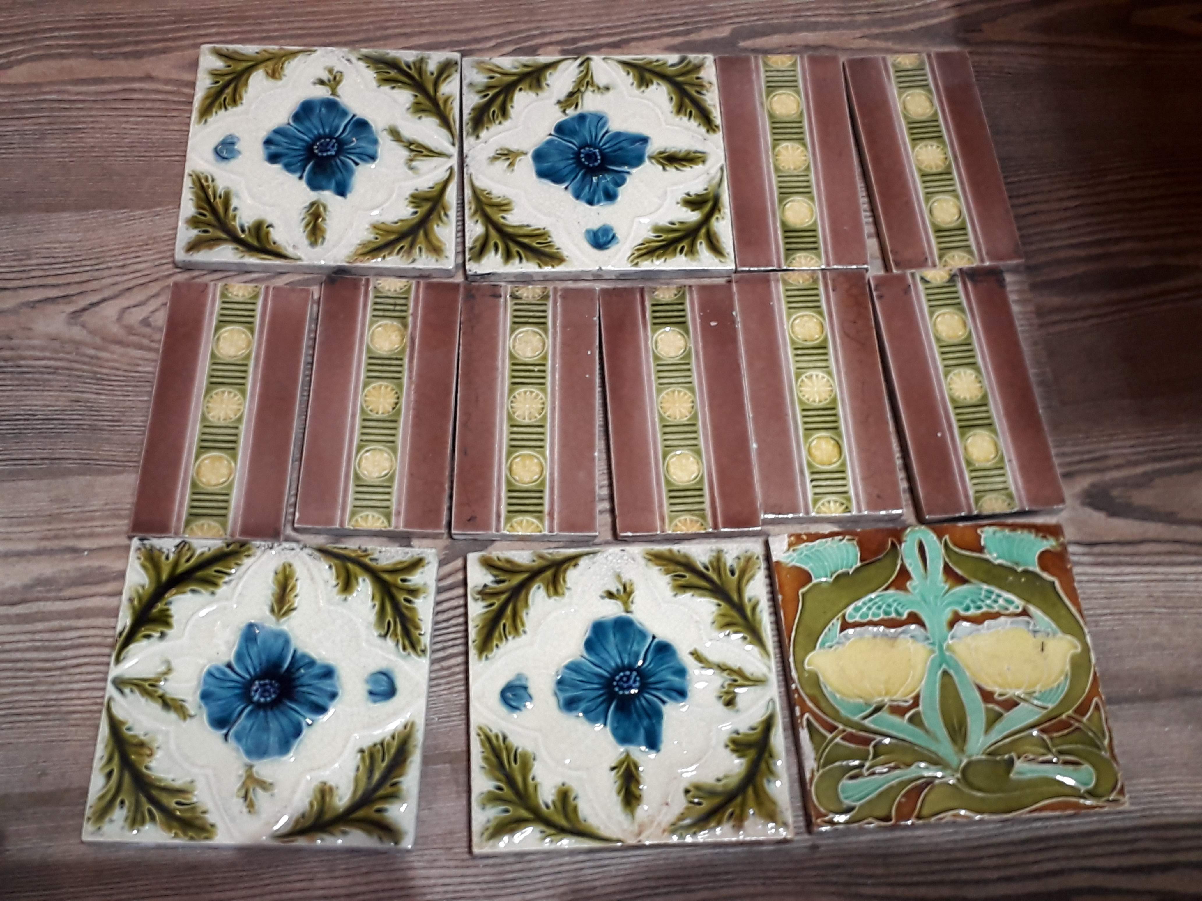 A quantity of Victorian tiles. - Image 3 of 4