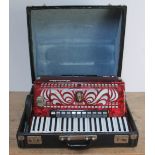 A Galotta piano accordion with hard case.