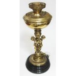 A cherub column table lamp, height 50cm.