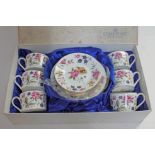 A boxed set of six Coalport San Remo trios.