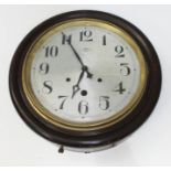 A mahogany framed round wall clock, diam. 41cm.