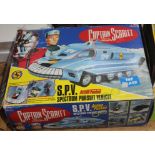 A Captain Scarlett boxed SPV and some figures.