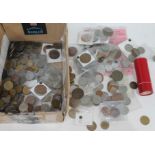 A box of GB and world coins.