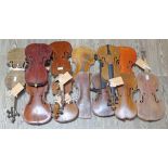 A quantity of violin and parts.