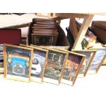 A box containing 24 classic car photographic prints.