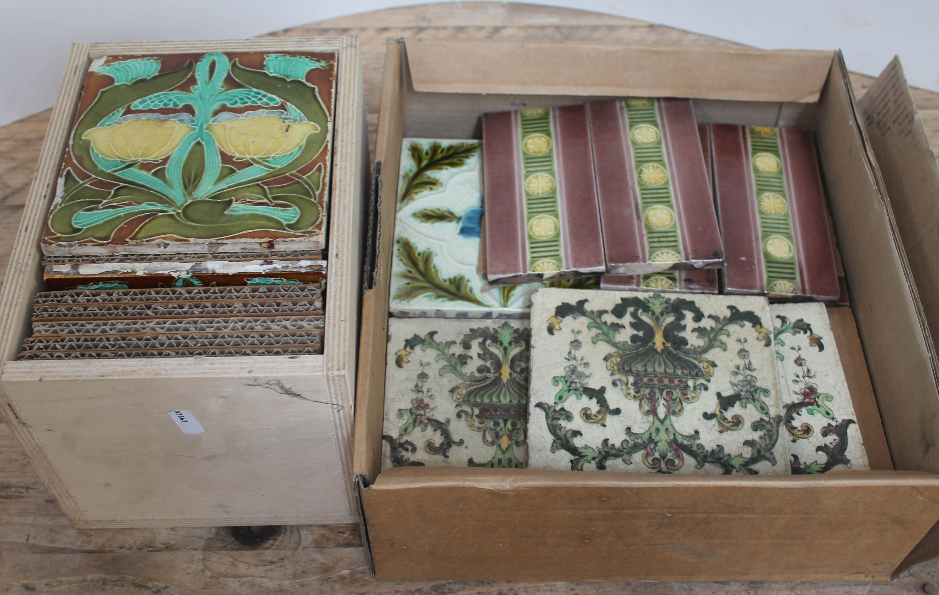 A quantity of Victorian tiles.