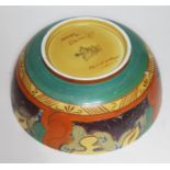 A Clarice bowl in Persian pattern, diam. 21.5cm, various cracks and repairs.