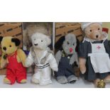 A group of five collectors bears comprising three Dean's: Sooty & Sweep and Elvis, a Merrythought