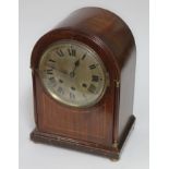 An Edwardian domed top chiming mantle clock, height 33cm.