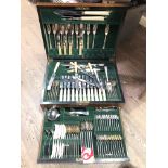 A canteen of Elkington Plate cutlery - approx 109 pieces. Also included 10 plated sugar tongs and