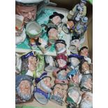 A box containing approx. 25 Royal Doulton character jugs and other ornaments.