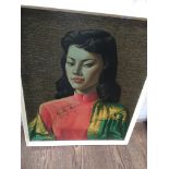 After Vladimir Tretchikoff, 'Miss Wong', retro print, 60cm x 50cm, framed.
