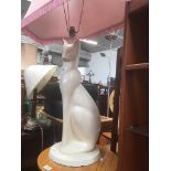 A ceramic cat figure table lamp