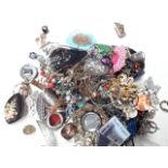 A tub of costume jewellery