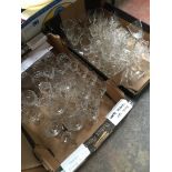 Two boxes of glassware inc Brierley