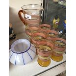 A jug and glasses set
