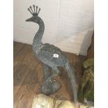 A metal peacock