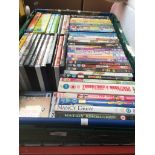 A crate of DVDs