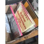 A box of railway books and drawings