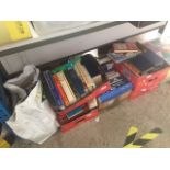 Five boxes and a bag of books