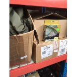 3 boxes of Ron Thomson fishing tackle and a fishing jacket.