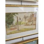 S. Critchley, country village scene watercolour, signed lower right, 30cm x 47cm, framed and glazed.