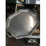 Metal two handled tray