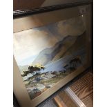 Dennis Rothwell Bailey, lake and mountain scene landscape watercolour, signed and dated 1975 lower