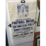 A Grand Charity Football Match poster - Tom Finey's all star XI Vs Burnley Ex-Clarets XI - Aug 1962.