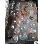 A box of drinking glasses etc