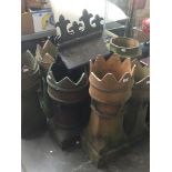 8 various chimney pots.