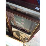 2 large Eastern prints, a plaster Greek style picture and a framed oil on canvas.