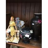 Two vases and two figurines