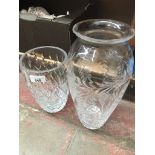 Two Brierley glass vases