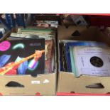 Two boxes of LPs including TRex, Adam Ant, Dire Straits, Thin Lizzie, etc