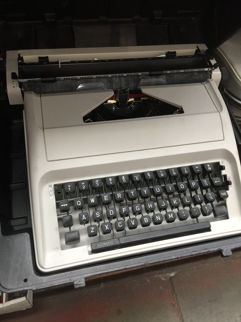 A portable typewriter