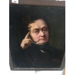W M Bennett, self portrait, oil on canvas, signed lower left and dated 1852, inscribed to rear - '