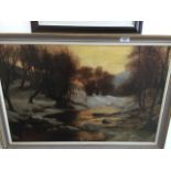 C King, river scene landscape, oil on canvas, signed lower right, 50cm x 75cm, framed.