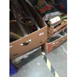 3 boxes and a toolbox containing various tools, bric-a-brac, ornaments, etc.
