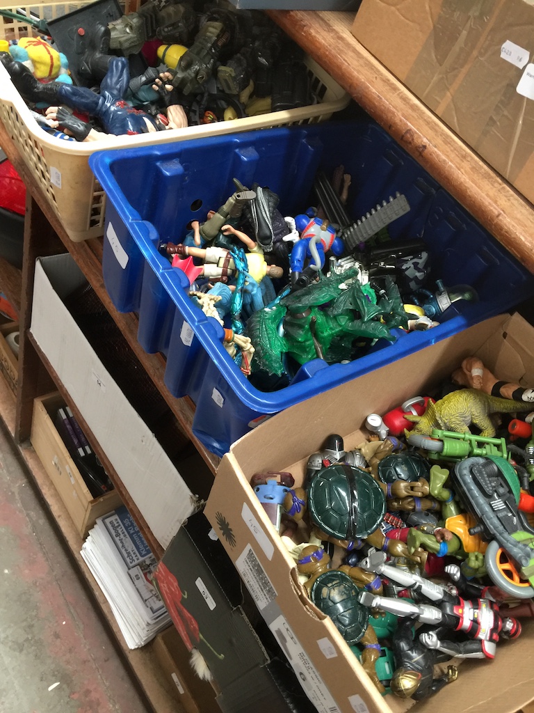 3 boxes of misc toys, from 90's onwards.