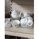 Wedgwood April Flowers tea set for 6 with pot and 6 bowls