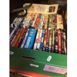 A box of DVDs