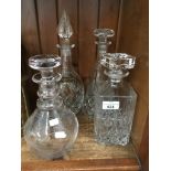 4 glass decanters including Stuart