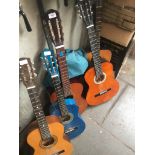 Five acoustic guitars Catalogue only, live bidding available via our website. If you require P&P