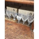 Boxed Waterford crystal sherry glasses and wine glasses Catalogue only, live bidding available via