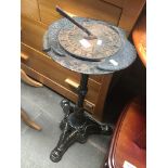 A cast iron sun dial on stand Catalogue only, live bidding available via our website. If you require