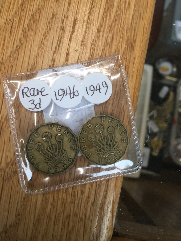 Two rare threepence coins dated 1946 and 1949 Catalogue only, live bidding available via our