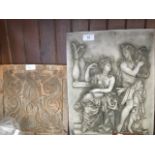 Two stone wall plaques Catalogue only, live bidding available via our website. If you require P&P